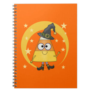Candy Corn Witch Halloween Notebook