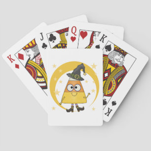 Candy Corn Witch Halloween Playing Cards