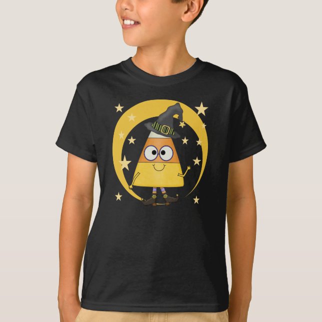 Candy Corn Witch Halloween T-Shirt (Front)