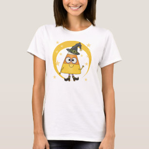 Candy Corn Witch Halloween T-Shirt