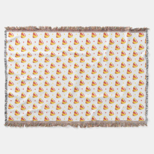 candy corns Halloween Candy Pattern Throw Blanket
