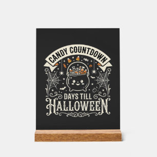 Candy Countdown Halloween Vector Design Acrylic Sign