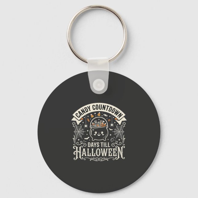 Candy Countdown Halloween Vector Design Key Ring (Front)