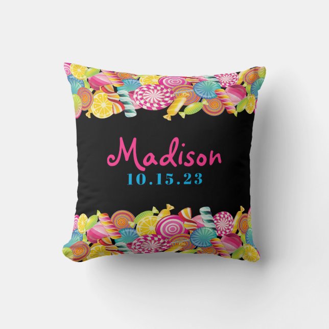 CANDY COUTURE Bat Mitzvah Decor Background  Pillow (Front)
