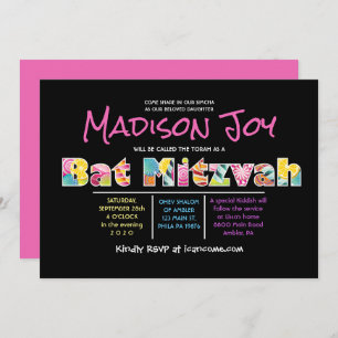 CANDY COUTURE Pink Bat Mitzvah Invitation