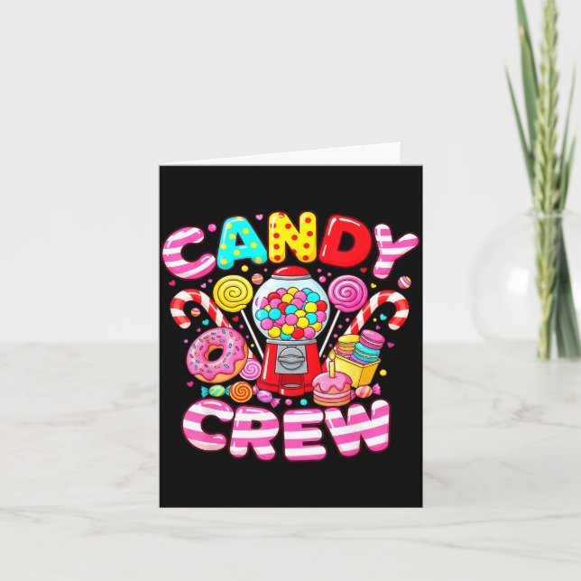Candy Crew Matching Group Colorful Sweets Party  Card (Front)