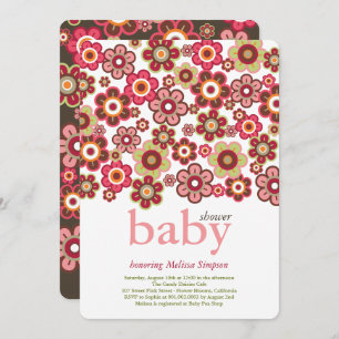 Candy Daisies Flowers Blooms Baby Shower Invite