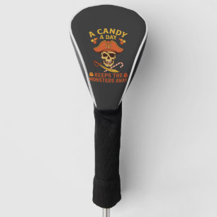 Candy Day Halloween Pirate Skull Cane Golf Head Cover