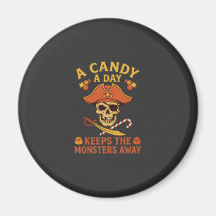 Candy Day Halloween Pirate Skull Cane Magnet
