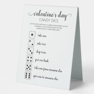 Candy Dice Editable game Valentine's day sign