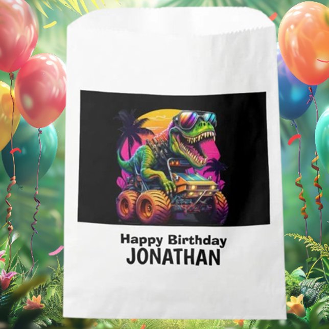 Candy Dino-Mite Birthday Party Favour Bag (Dive into a prehistoric adventure—plan your dino party today!)