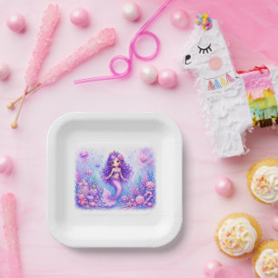 Candy Doll Mermaid 3rd Birthday Paper Plate