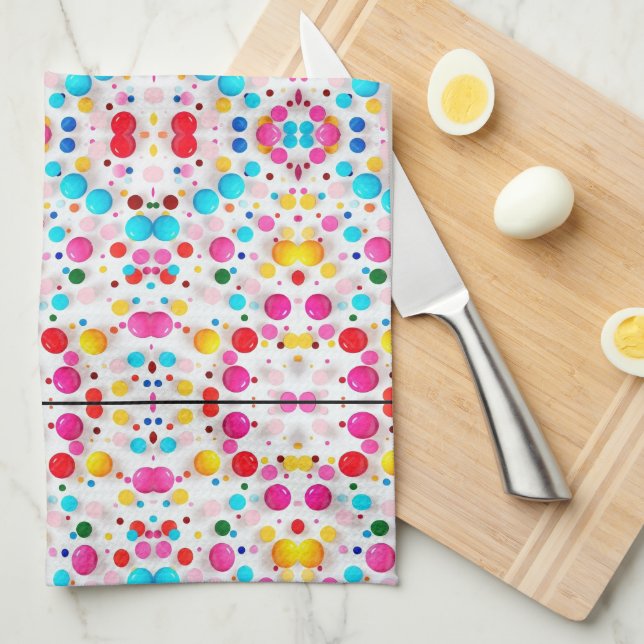 Candy Dot Confetti Pattern Blanket Tea Towel (Quarter Fold)