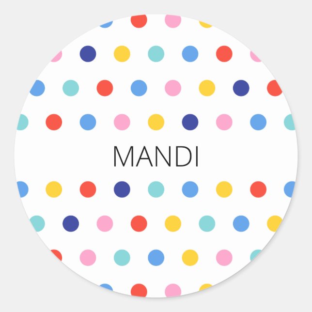 Candy Dot Delight Classic Round Sticker (Front)