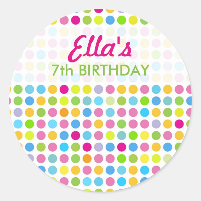 Candy dots birthday stickers (Front)