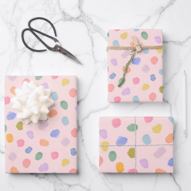 Candy dots wrapping paper sheet (Front)