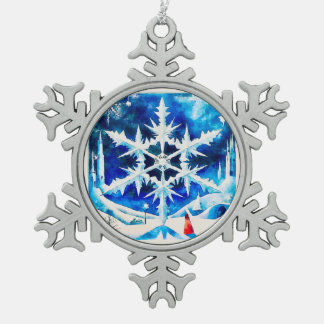Candy Dreams and Christmas Snowflakes Snowflake Pewter Christmas Ornament