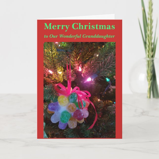 Candy Drops Christmas Granddaughter Card (Front)