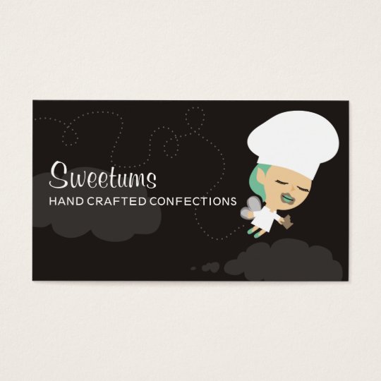 Candy fairy chef eating chocolate business cards