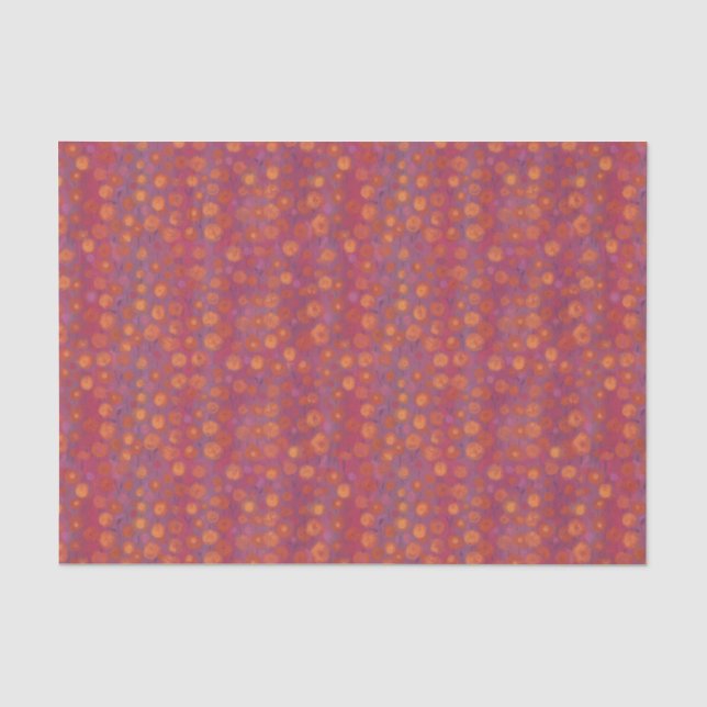 Candy Field, abstract floral pattern, pink orange Tissue Paper (Front)