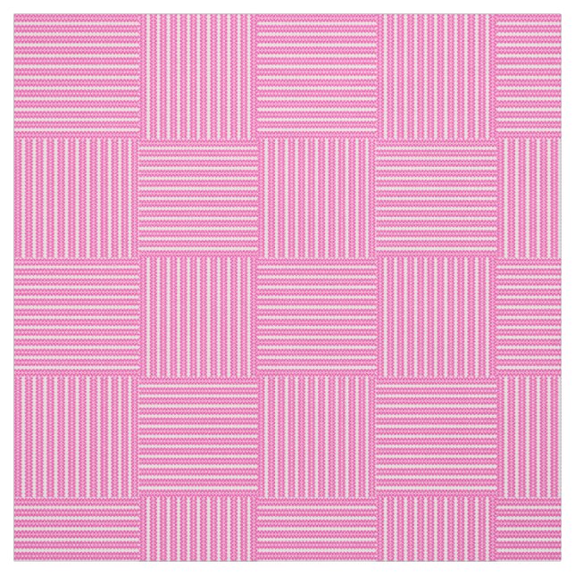 Candy Floss Pink White Basket Weave Pattern Fabric (Swatch)