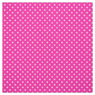 Candy Floss Pink White Square Polka Dots Fabric
