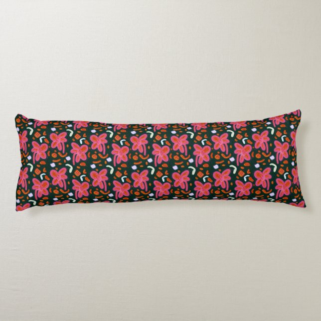Candy flowers and easter pattern - dark body cushion (Back)