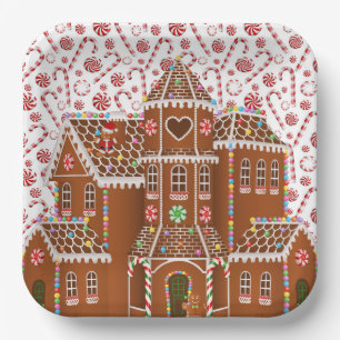 Candy Gingerbread House  Paper Plate