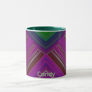 CANDY ~ GLOSSY 3D Glossy Pink Green Blue Mug