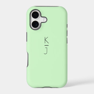 Candy Green Editable Monogram iPhone Case