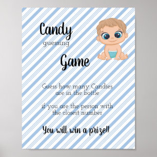 Candy Guessing Game Baby Boy Poster