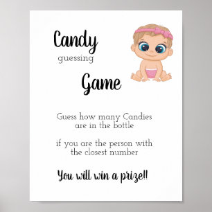 Candy Guessing Game Baby Girl Poster