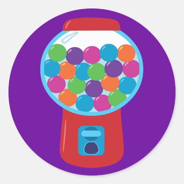 Candy Gumball Machine Classic Round Sticker (Front)