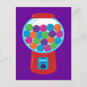 Candy Gumball Machine Postcard