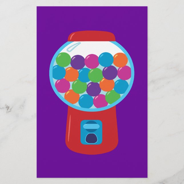 Candy Gumball Machine Stationery (Front)