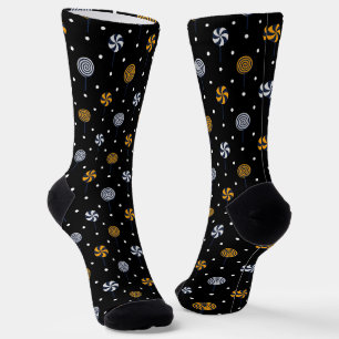 Candy Halloween Seamless Pattern Socks