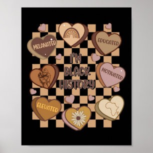 Candy Heart Black History Month African American W Poster
