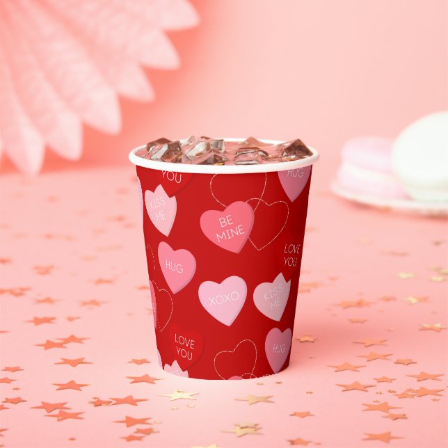 Candy Heart Cascade Paper Cups (Insitu)