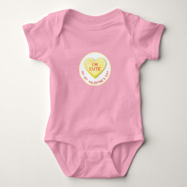 Candy Heart Cutie Pie Baby Bodysuit (Front)