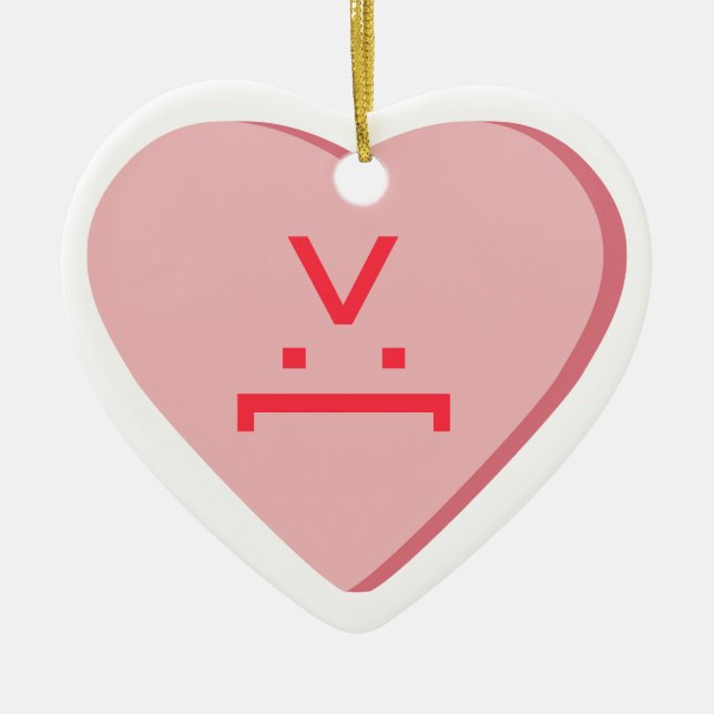 Candy Heart - Devil Face Ceramic Ornament (Front)