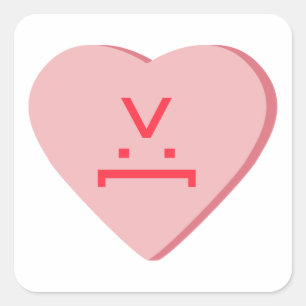 Candy Heart - Devil Face Square Sticker