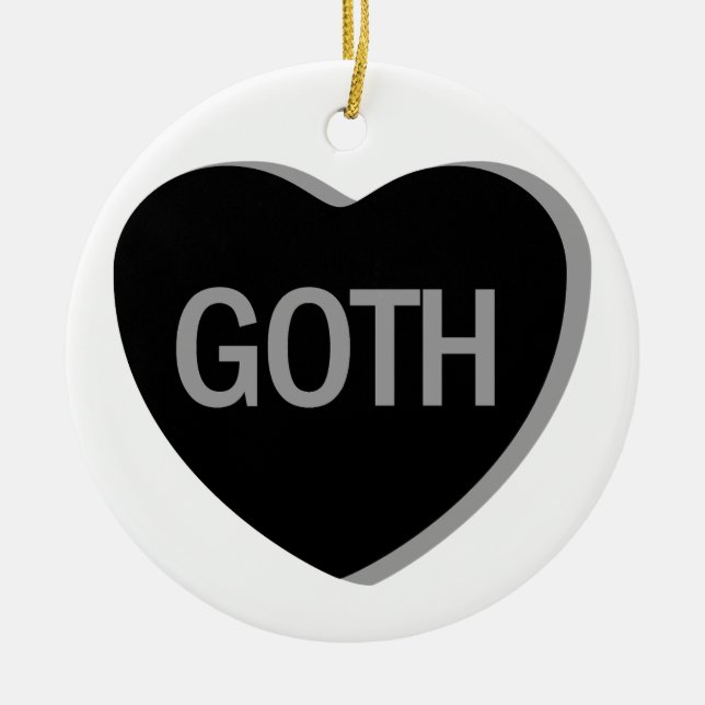 Candy Heart - Goth Ceramic Ornament (Front)