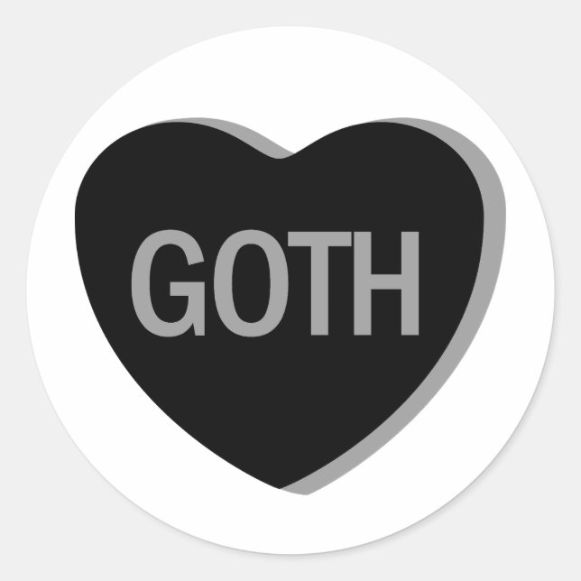 Candy Heart - Goth Classic Round Sticker (Front)