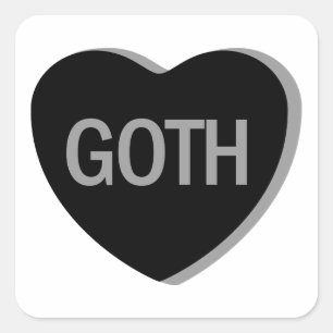 Candy Heart - Goth Square Sticker