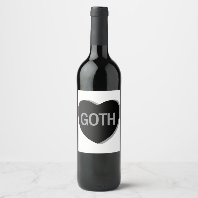 Candy Heart - Goth Wine Label (Front)