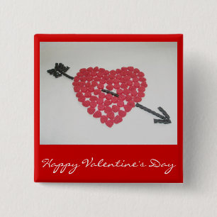 Candy Heart Happy Valentine's Day Badge