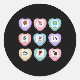 Candy Heart Pcs Symbol Special Education Teacher V Classic Round Sticker
