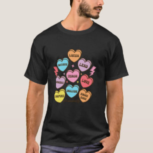 Candy Heart School Counselor Life Retro Valentines T-Shirt