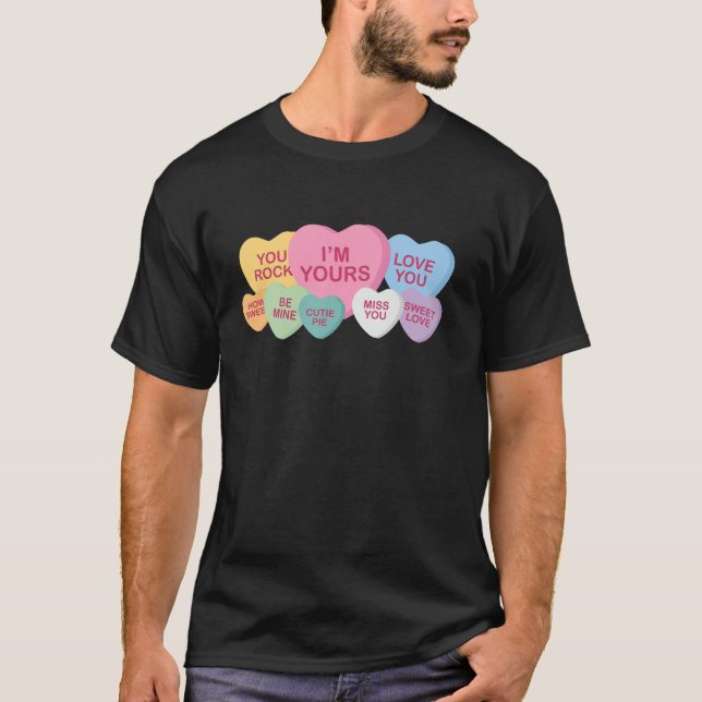 Candy Heart Sweet Love Happy Valentine s Day Coupl T-Shirt (Front)