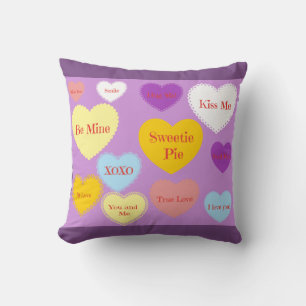 Candy Heart Throw Pillow